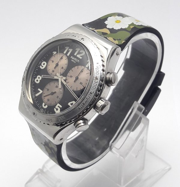 Swatch Swiss Chronograph Panda Face V8 Vintage Quartz Men's Watch