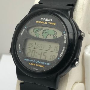 Casio World Time W-60U Module 893 Digital Vintage Watch For Men's