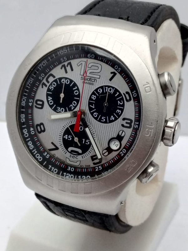 Swatch Swiss V8 Irony Panda Face Tachymeter Chronograph Sports watch