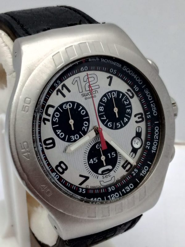 Swatch Swiss V8 Irony Panda Face Tachymeter Chronograph Sports watch