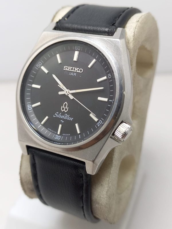 Seiko Silver Wave 7121-8020 Black Dial Vintage Men's Watch