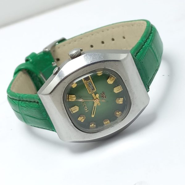 Ricoh Automatic Crystal 21 Jewels Green Dial Vintage Men's Watch