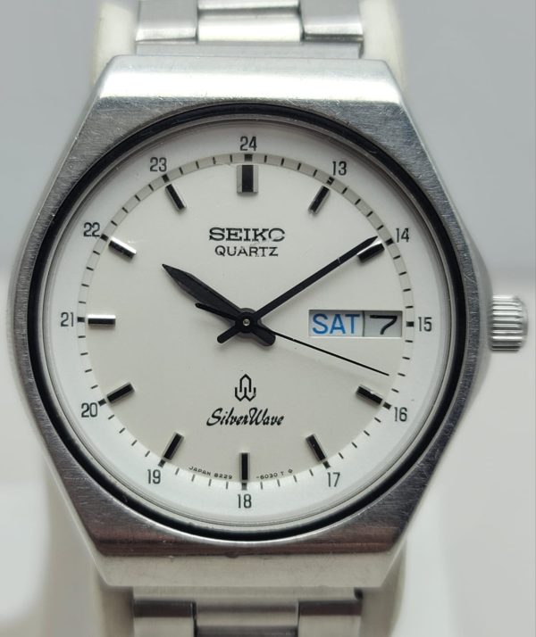 Seiko Quartz Silverwove 8229-6040 DayDate Vintage Men's Watch