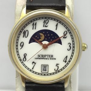 Scripter Moonphase Date Indicator Vintage Men's Watch