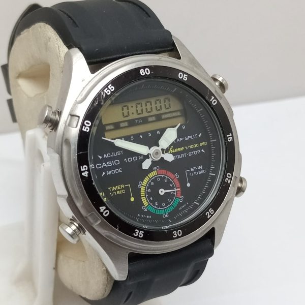 Casio Quartz AW-600 M 373 Alarm Chronograph Ana Digi Vintage Watch