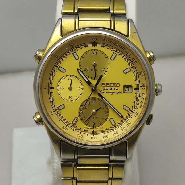 Seiko Quartz 7T32-7B30 Alarm Chronograph Vintage Men’s Watch
