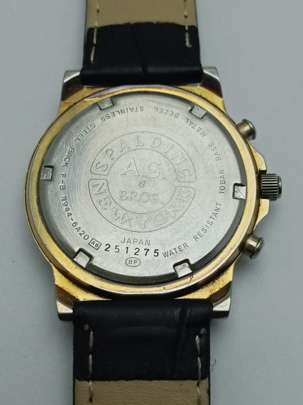 A.G.Spalding & bros 520-FIFTH avenue york N944-6A20 Alarm/Chronograph/Timer Vintage Watch for Men