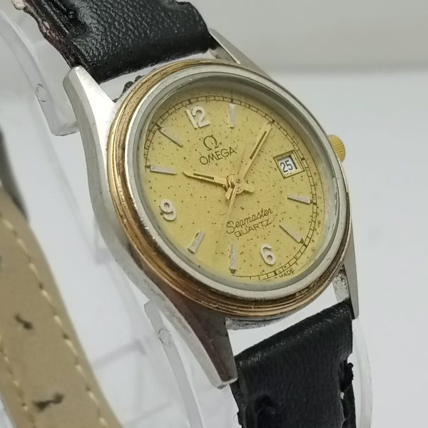 OMEGA Seamaster Quartz 1380 Yellow Dial Vintage Women's Watch