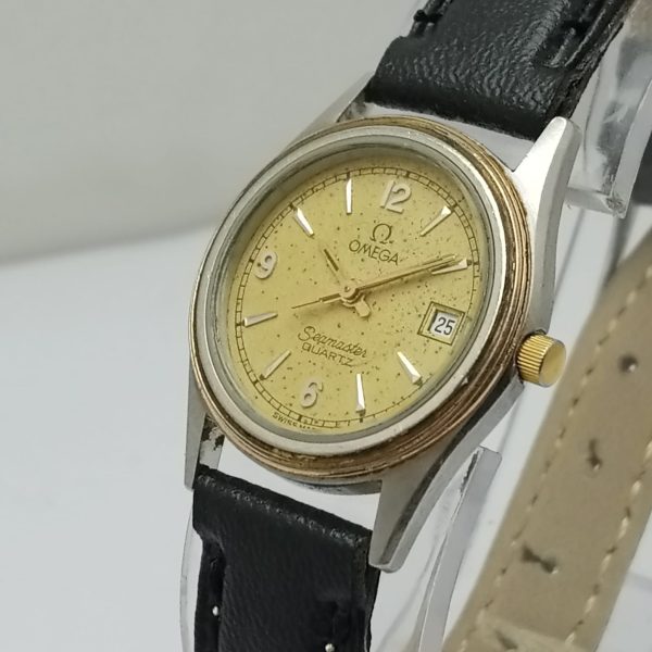 OMEGA Seamaster Quartz 1380 Yellow Dial Vintage Women's Watch