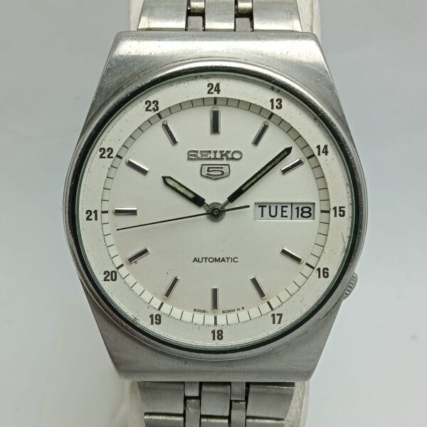 Seiko 5 Automatic 6309-602A Railway Time DayDate Vintage Men's Watch