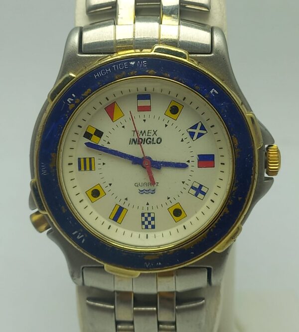 Timex Insiglo Nautical Flags Vintage Quartz Watch For Parts SSK941SGB4