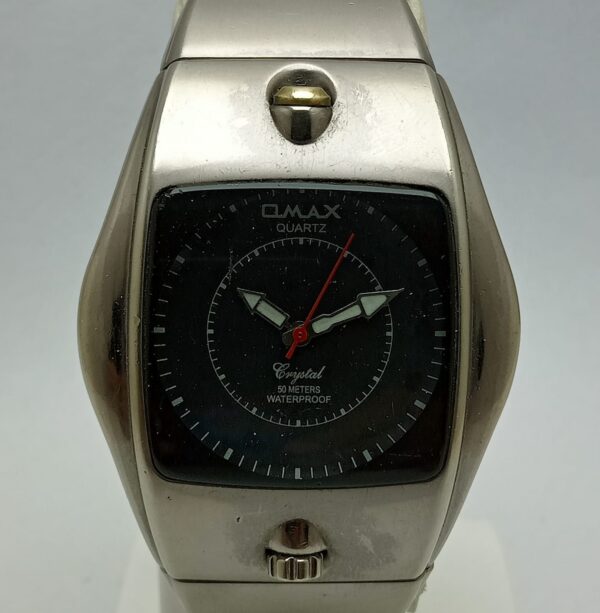 Omax Crystal Quartz 50 Meters Black Dial Vintage Men's watch