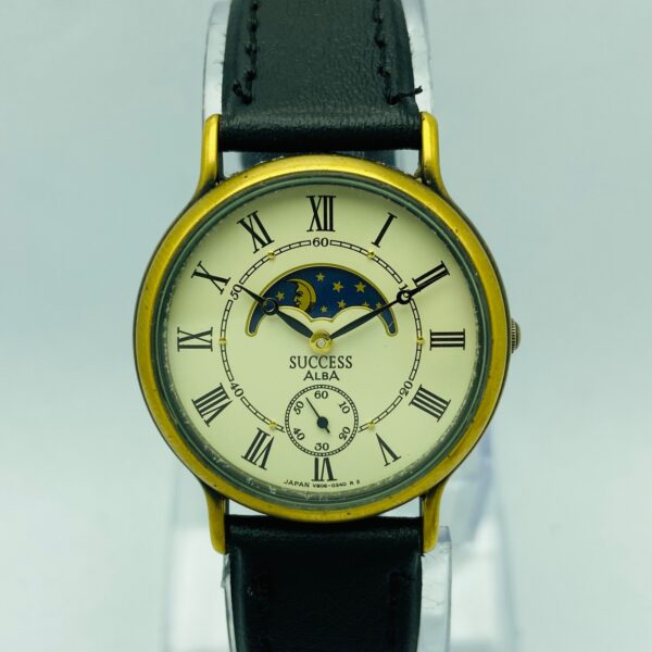 Success Alba Quartz V806-0180 Moon Phase Vintage Men's Watch