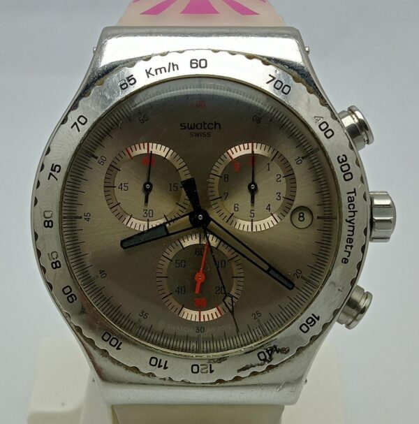 Swatch Irony Swiss V8 Chronograph Panda Face Men's Watch 43 mm