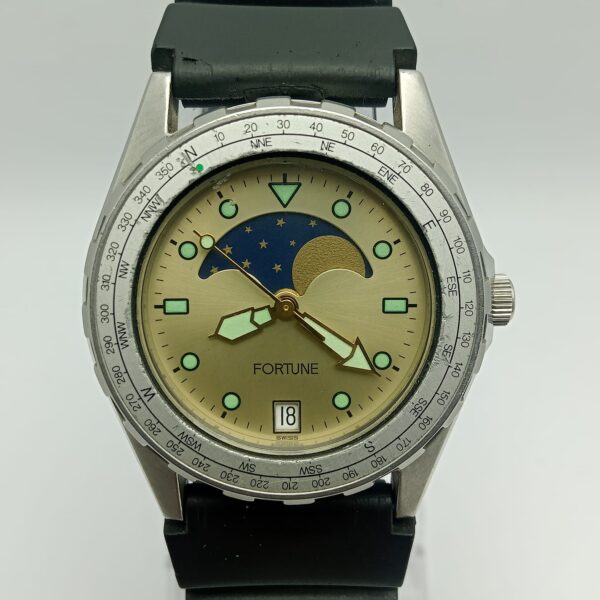 FORTUNE Pro Diver Sun Moonphase Stars 150M Vintage Men's Watch SSK1055KS10