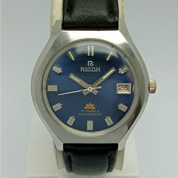 Ricoh 5513 Manual Winding Blue Dial Vintage Men's Watch