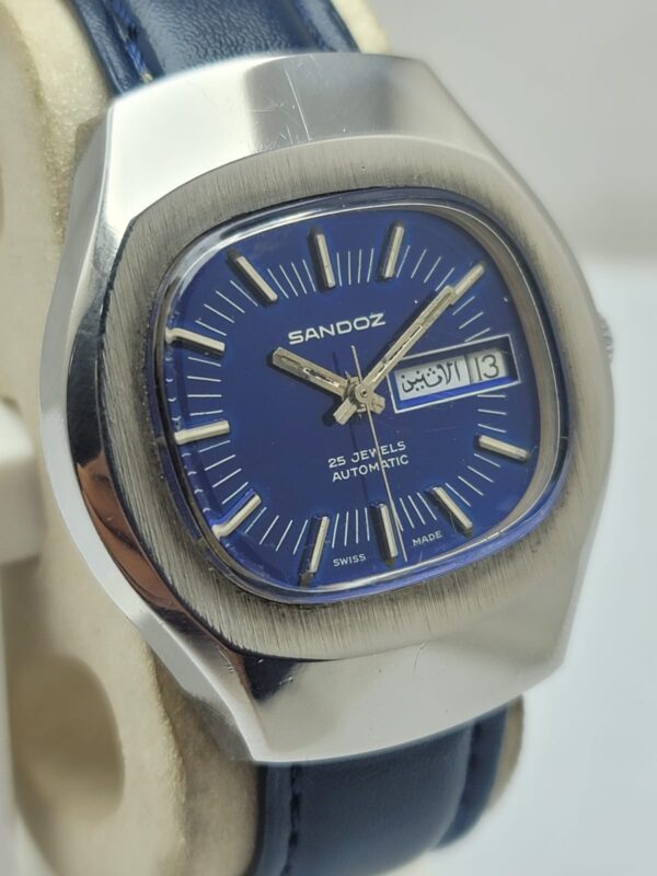 Sandoz Automatic 1897z 84-9 Blue Dial Vintage Men's Watch