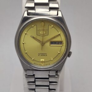 Seiko 5 Automatic 7009-8220 Golden Dial Vintage Men's Watch