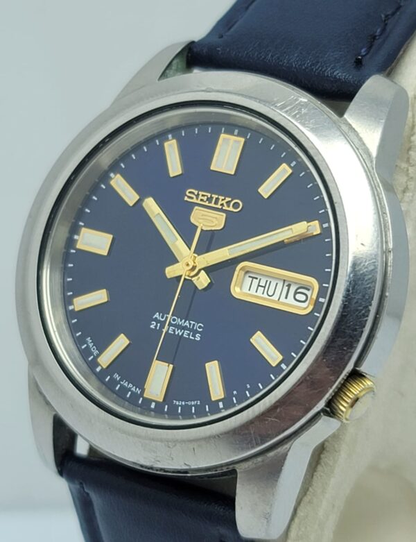 Seiko 5 Automatic 7S26-02W0 Blue Dial DayDate Vintage Men's Watch