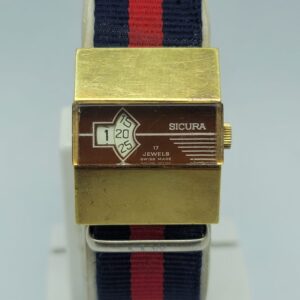Sicura Digital Jump hour Brown Dial 17 Jewels Vintage Unisex Watch