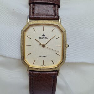 Buren BU-9003M S Quartz Golden DIal Vintage Men's Watch