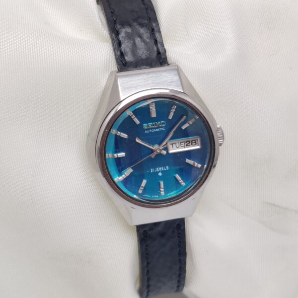 SEIKO Automatic 2706-0250 Day/Date Blue Dial Vintage Women's Watch