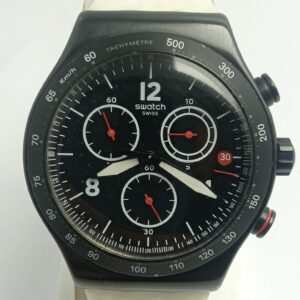 Swatch Irony V8 Quartz Chronograph Black Dial Sports Men's Watch