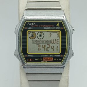 Alba Seiko Quartz W339-4A10 Alarm Chronograph Digital Vintage Watch