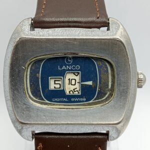 Lanco Digital 12342 Jump Hour Manual Winding Vintage Men's Watch