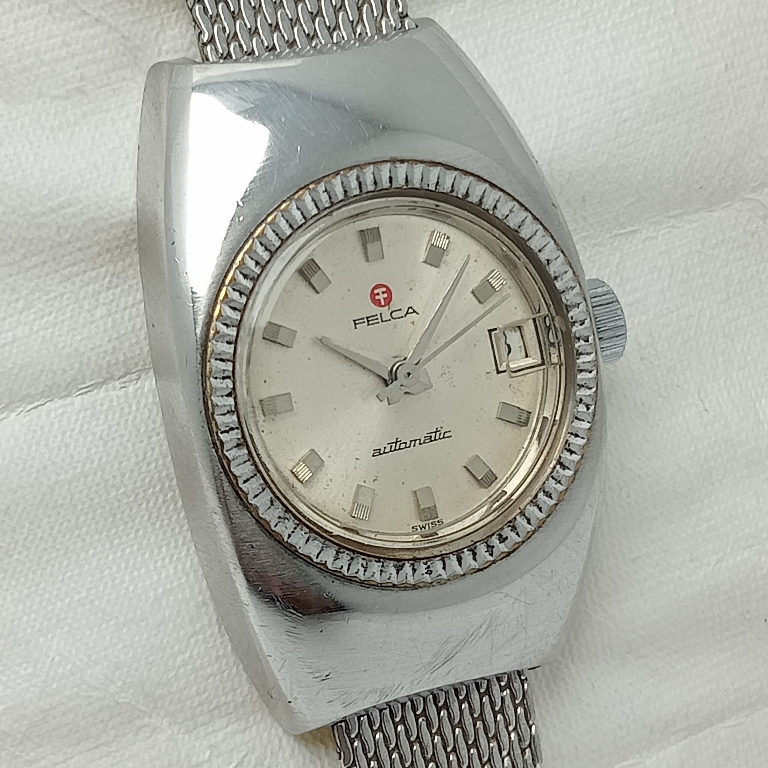 FELCA ROTOMATIC ETA 2551 Automatic With Mesh Bracelet Vintage Watch