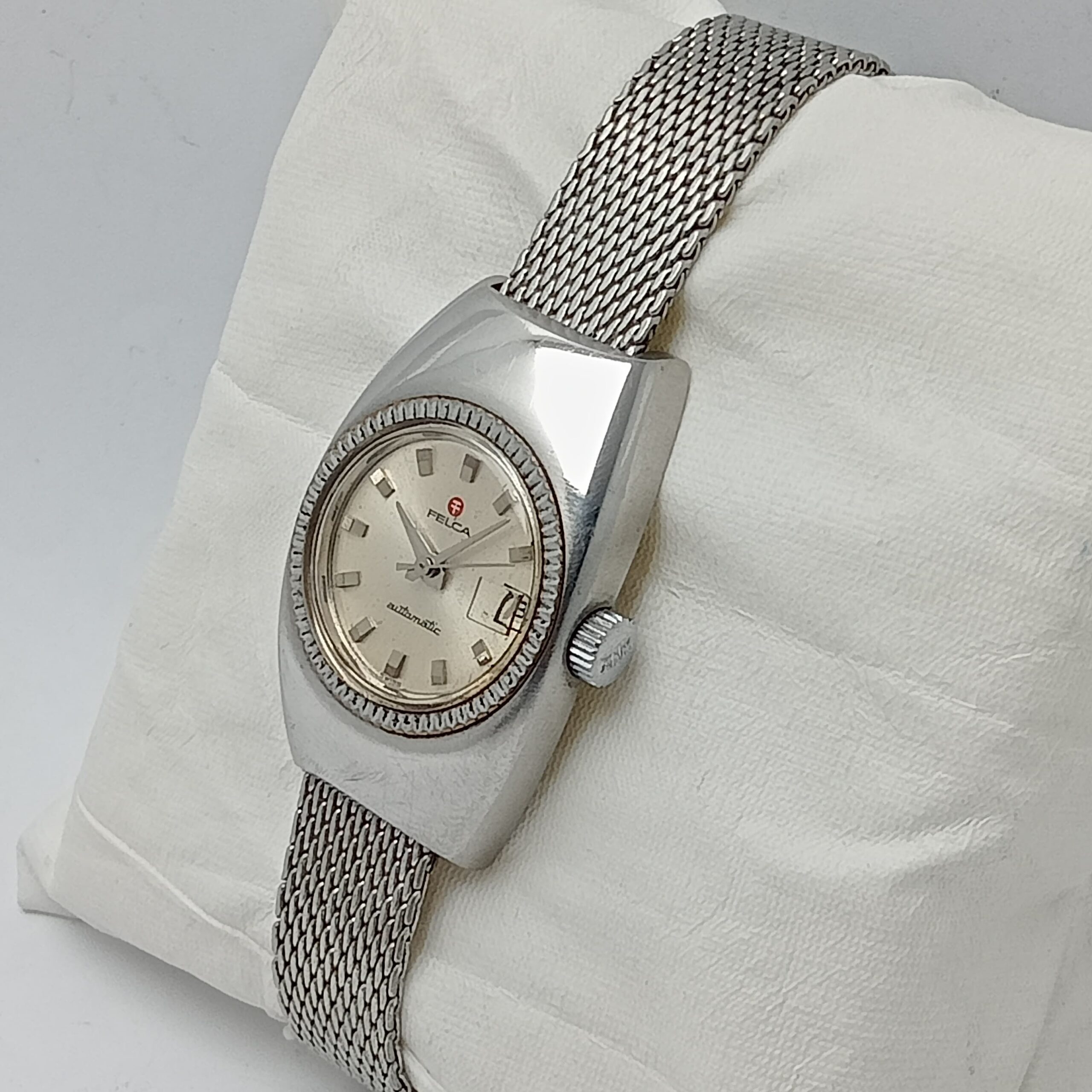 FELCA ROTOMATIC ETA 2551 Automatic With Mesh Bracelet Vintage Watch - Image 3