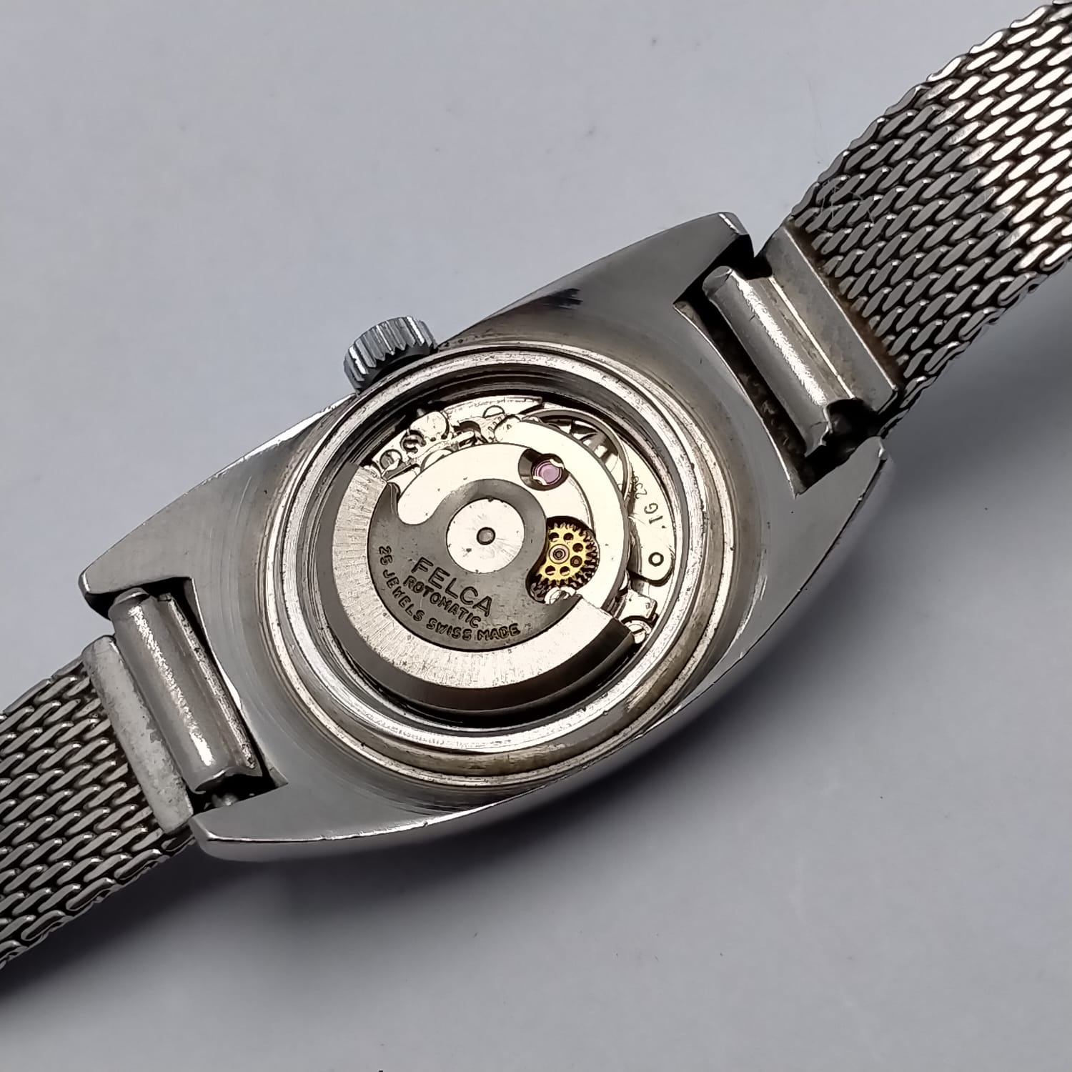 FELCA ROTOMATIC ETA 2551 Automatic With Mesh Bracelet Vintage Watch - Image 10