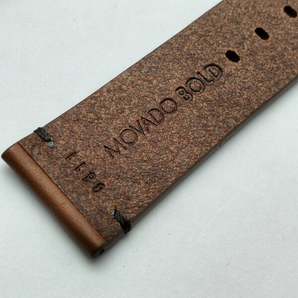 22 mm Movado Bold Genuine Leather Men's Watch Band Strap