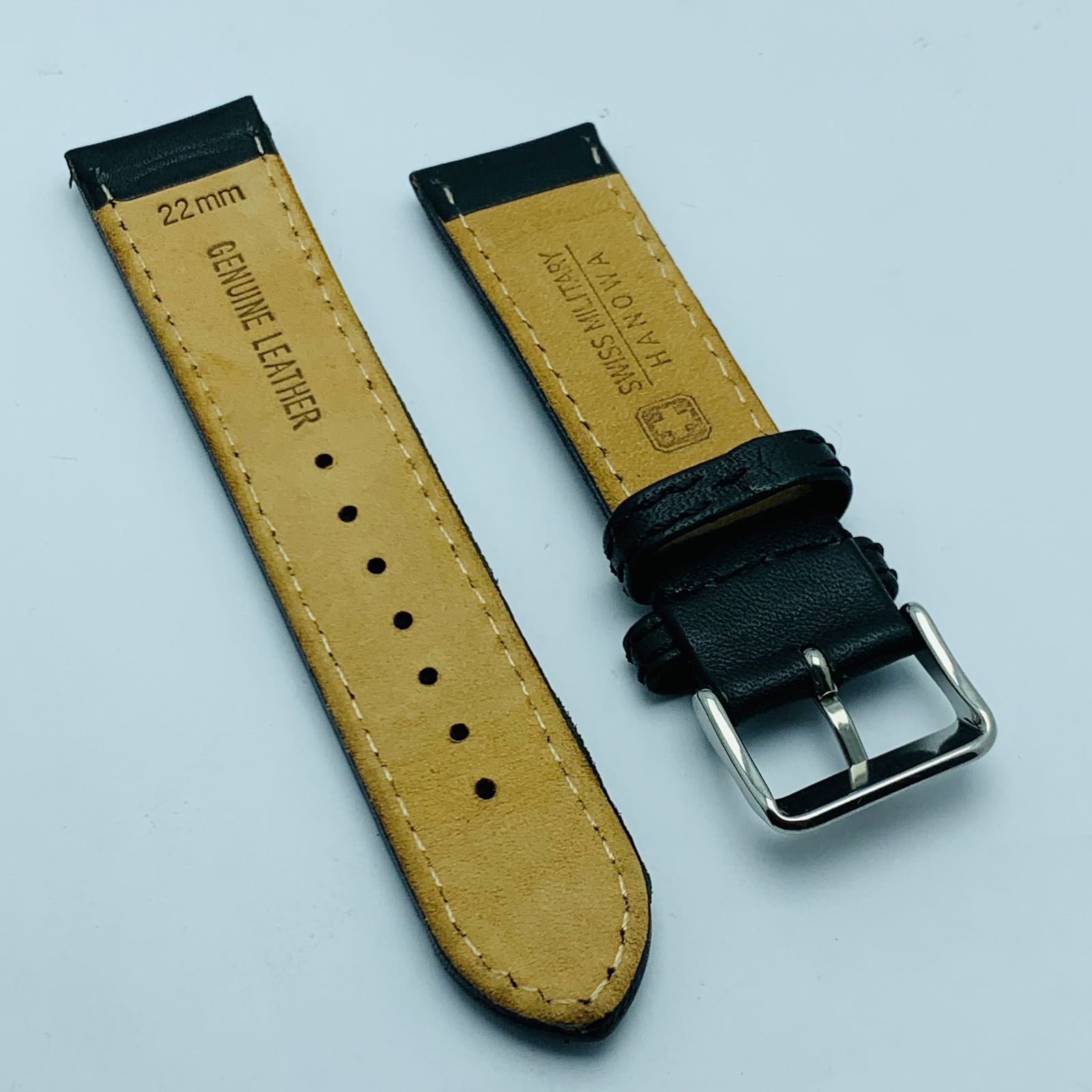 22 mm Swiss Military Hanowa Genuine Leather Men’s Watch Band NQS288ZHB2 - Image 5