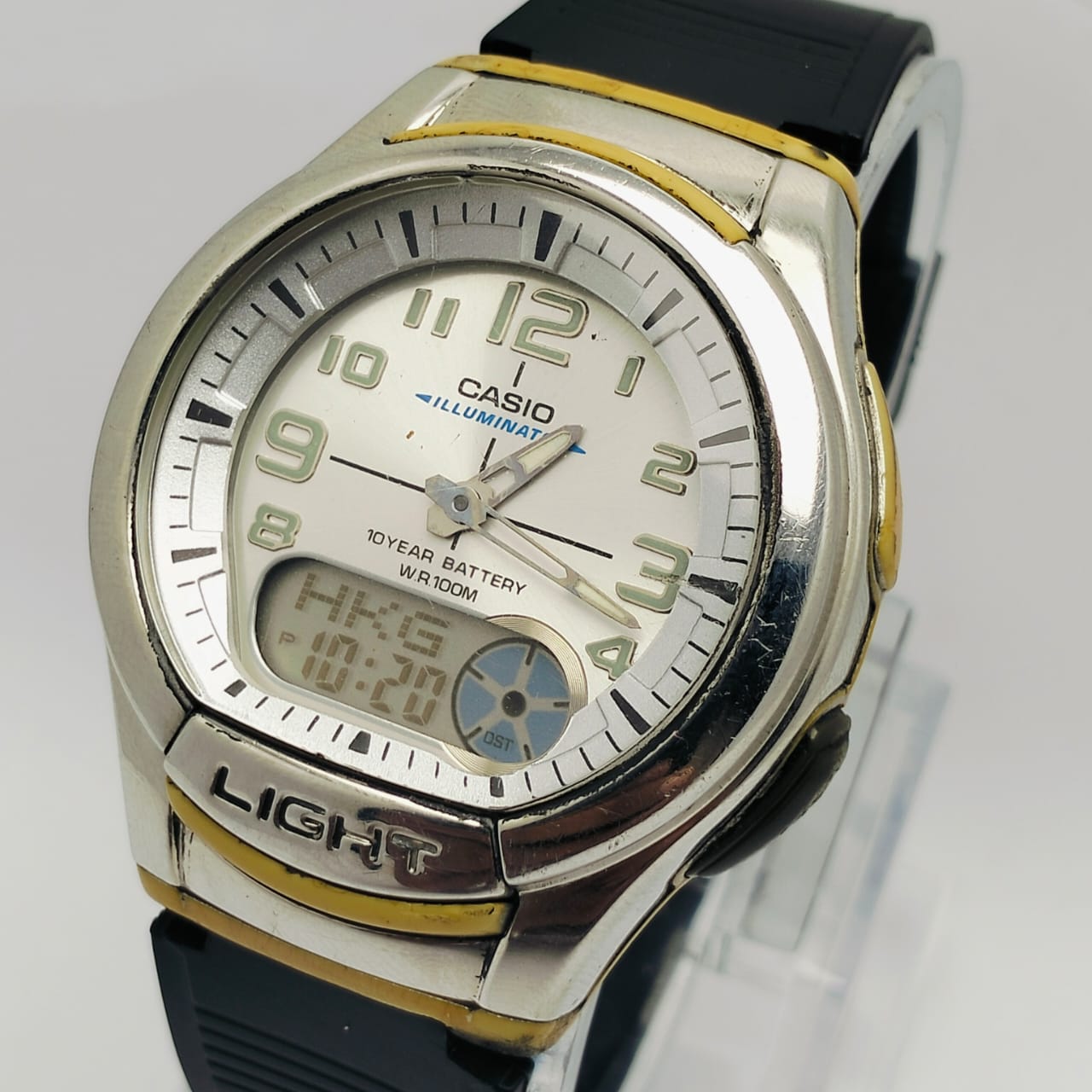 Casio Illuminator AQ-180W Module 3793 World Time Ana-Digi Vintage Watch SAE30MHN2 - Image 3