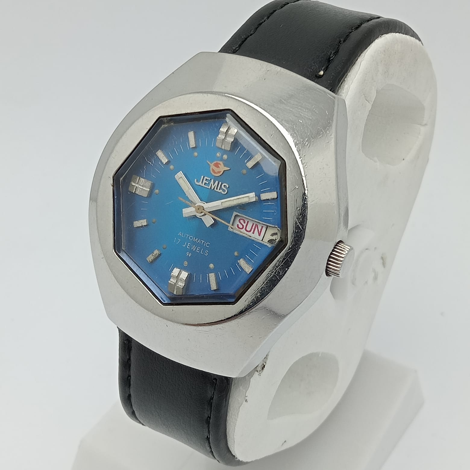 Jemis Automatic 5021-0030 Day/Date Blue Dial 5026A Vintage Men's Watch - Image 2