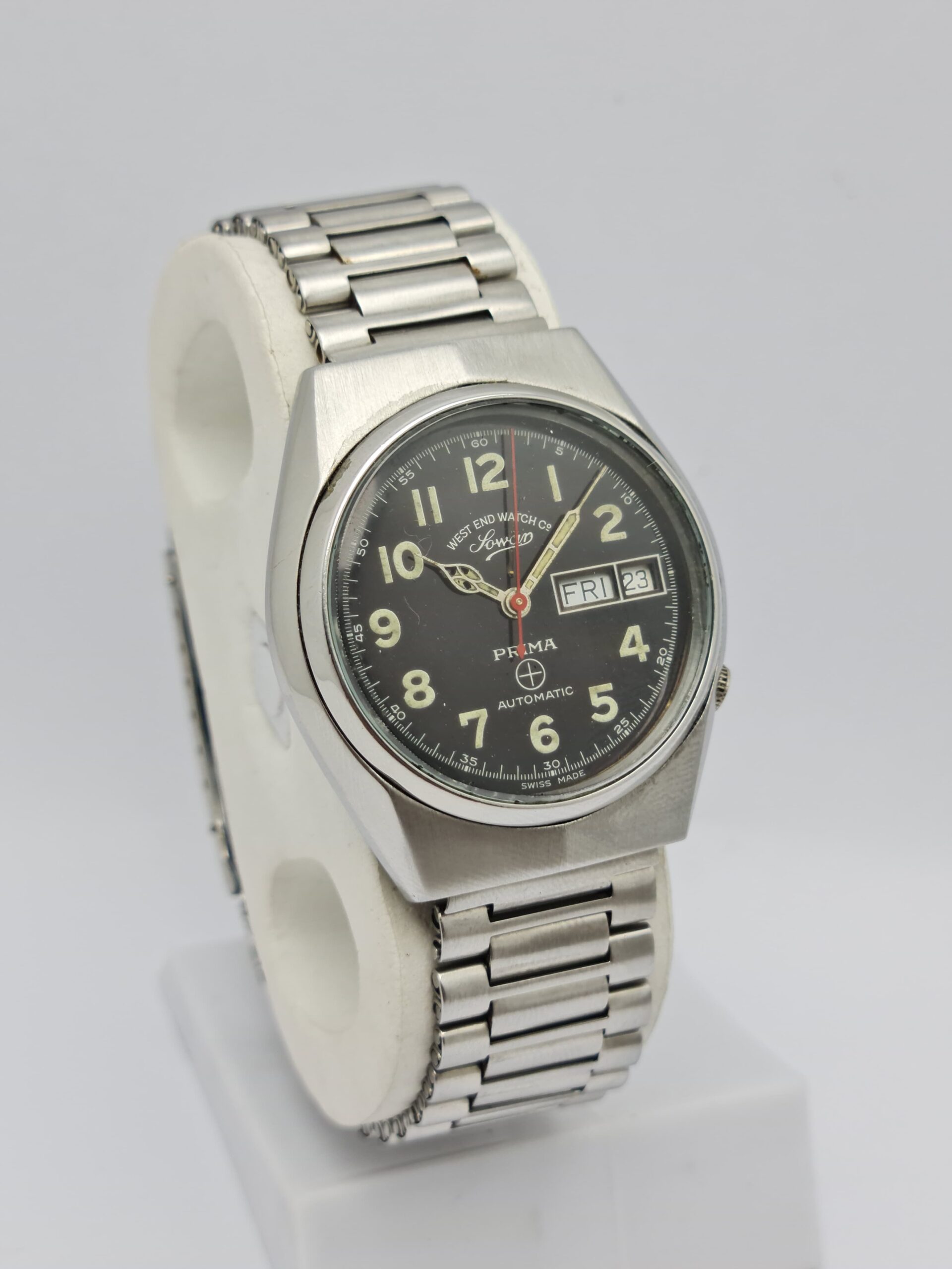 West End Watch Co Prima K 4739 Automatic Military Dial Day/Date Vintage Watch - Image 3