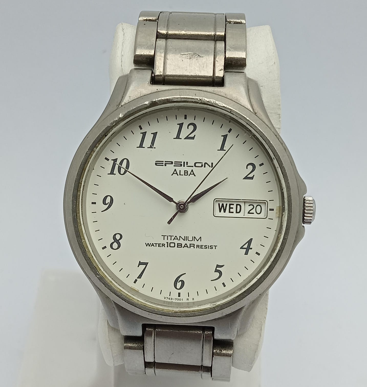 Epsilon Alba V743-7001 Quartz Military Dial Vintage Titanium Watch - Image 2