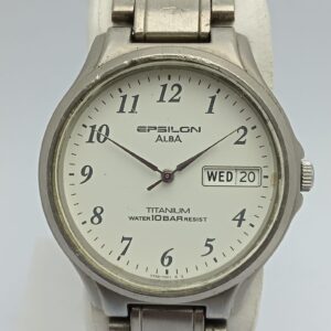 Epsilon Alba V743-7001 Quartz Military Dial Vintage Titanium Watch