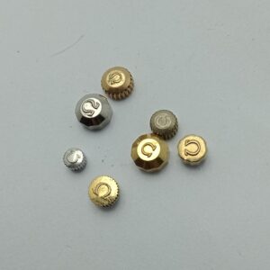 Lot Of 7 Omega Silver/Golden Vintage Watch Crown For Parts SMU68ARL10