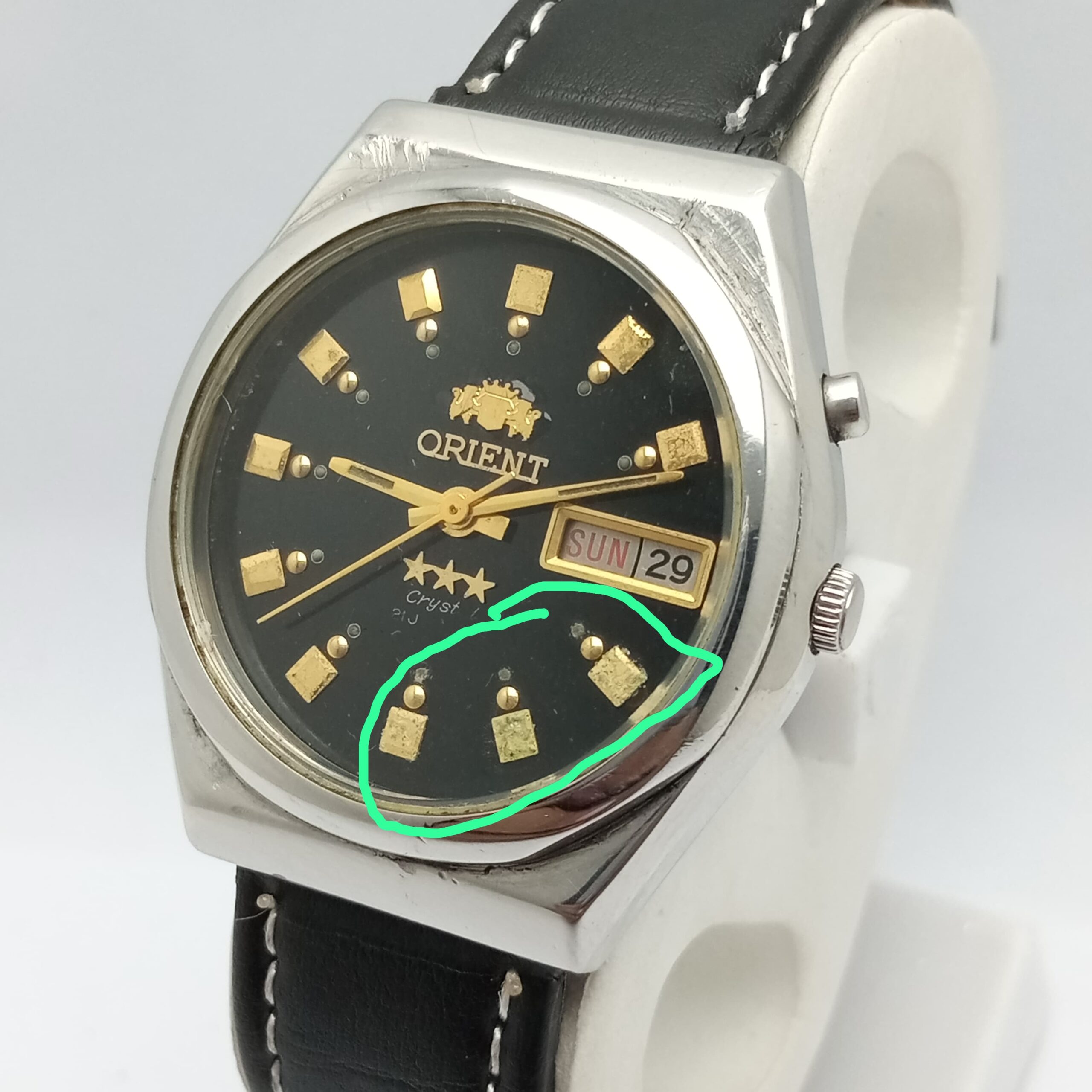 Orient Crystal 3 Star Automatic Day/Date 0S469C760B Vintage Watch