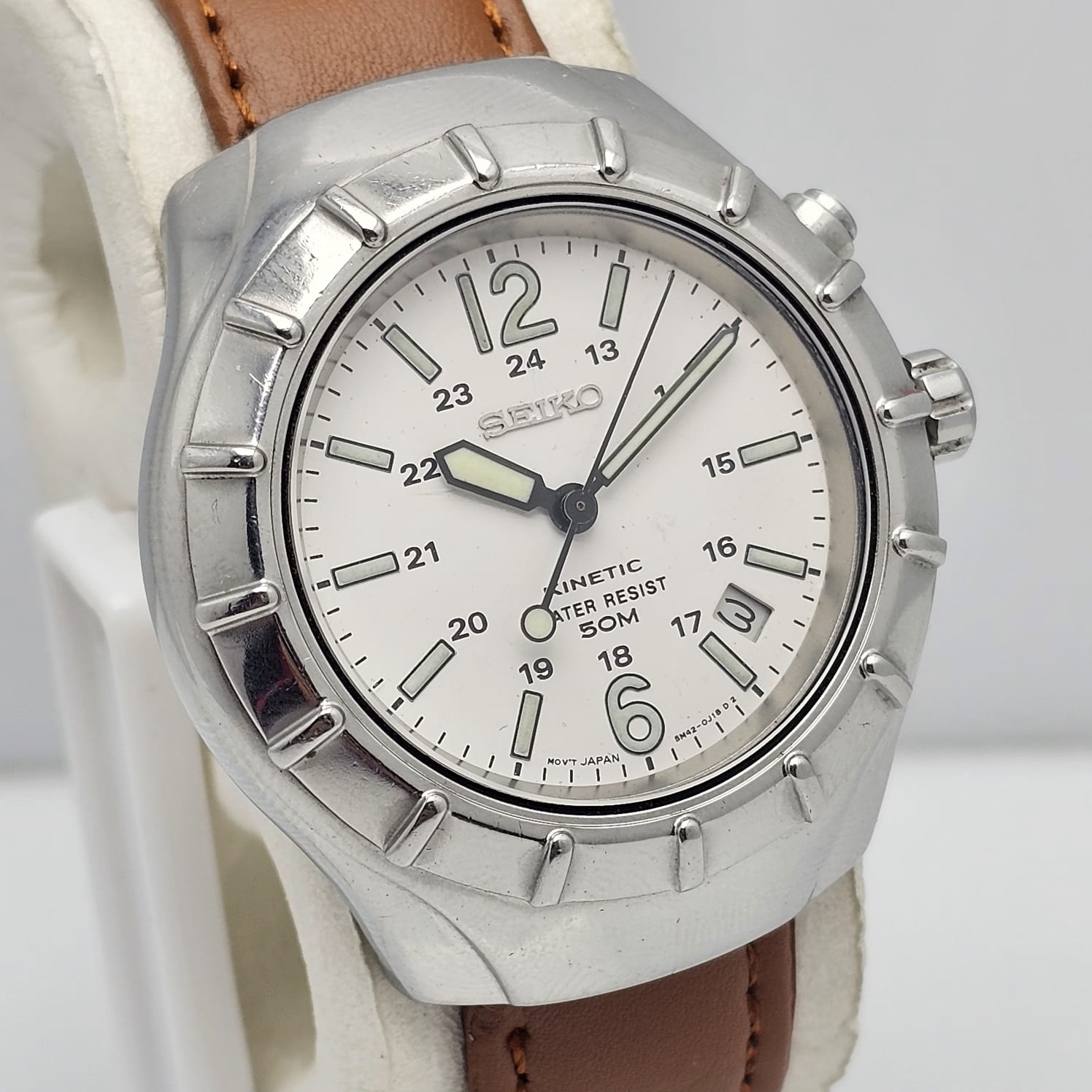 SEIKO KINETIC 5M42 0F10 VINTAGE MENS WATCH 6