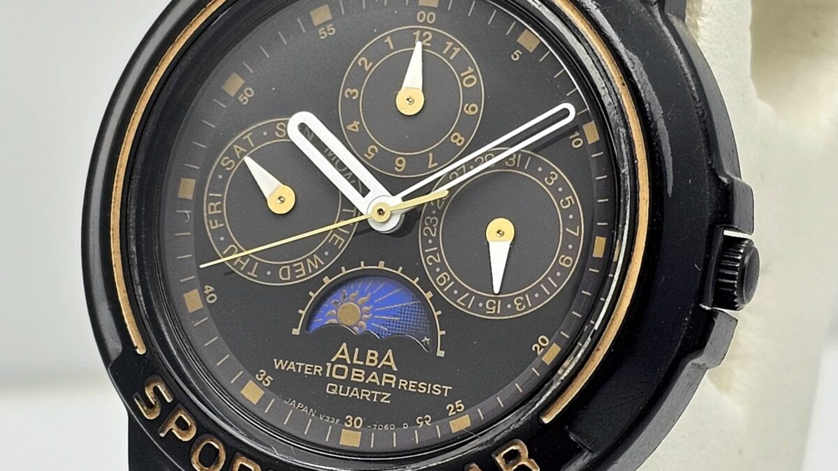 SEIKO ALBA SPORTS MOON-PHASE V33F-7040 VINTAGE MEN'S