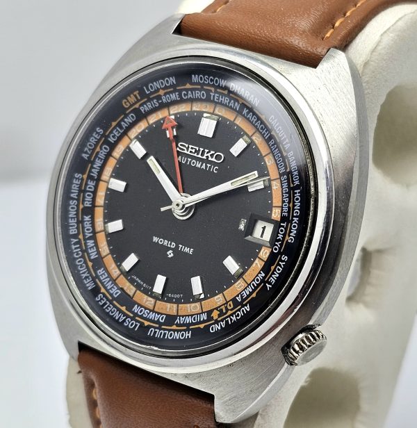 Seiko GMT World Time 6117 6400 Automatic Vintage Mens Watch 10 600x616