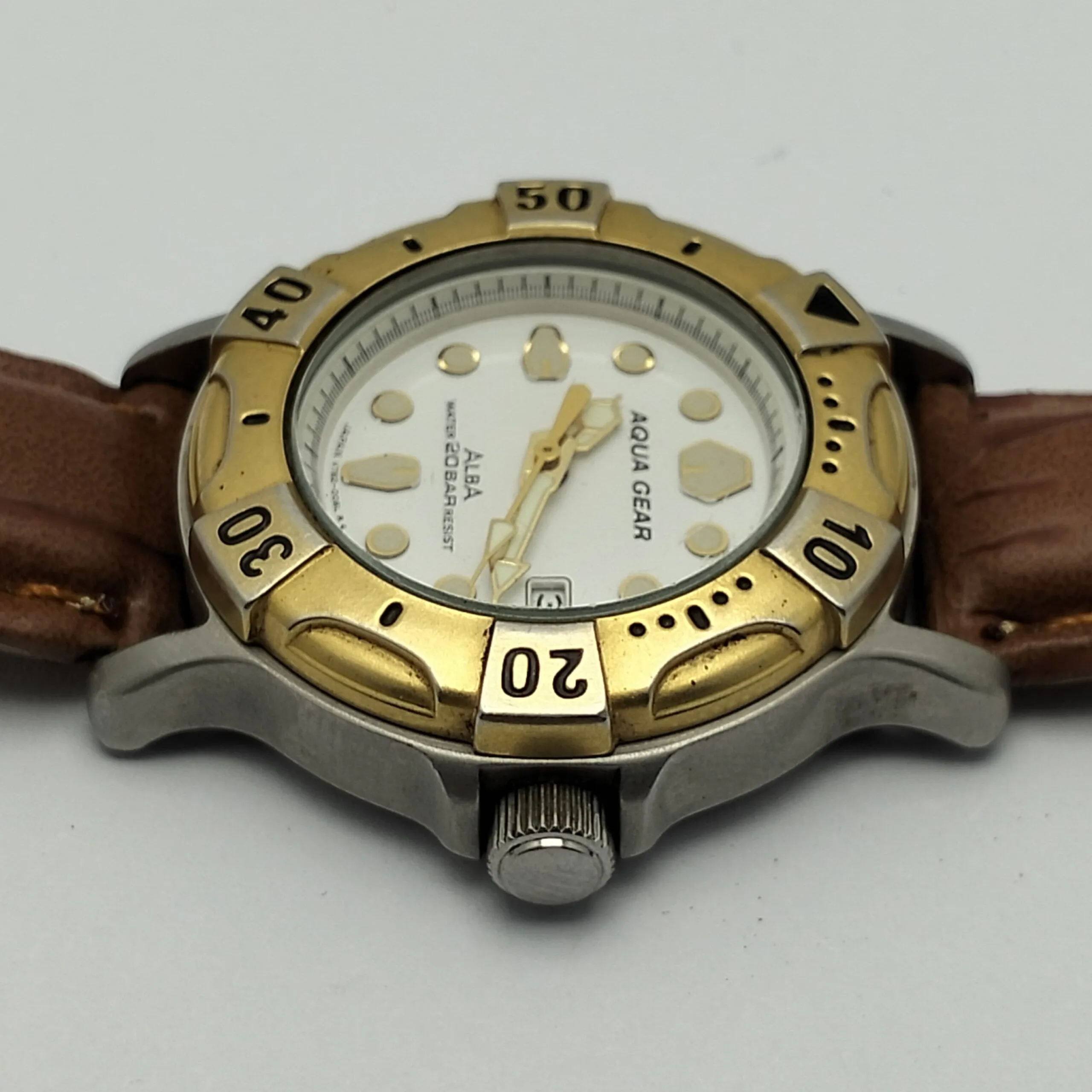 Seiko Alba Aqua Gear V782-0060 Quartz Diver Vintage Unisex Watch