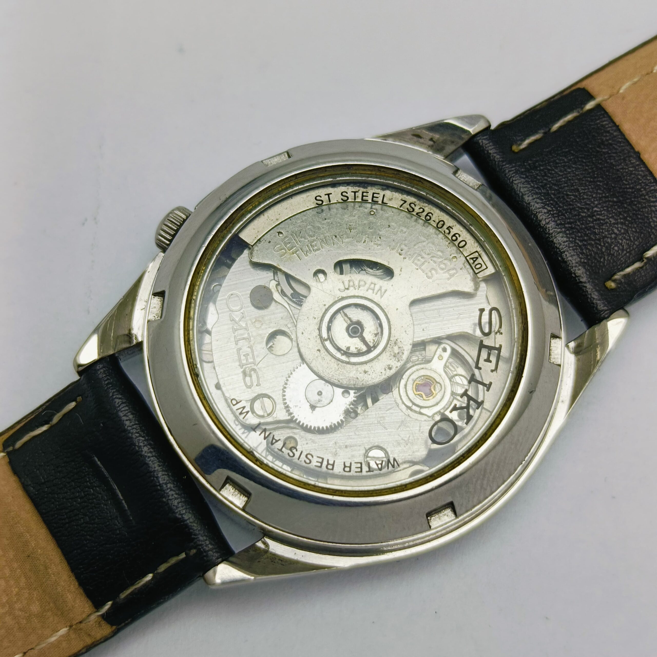 Seiko 5 Automatic 7S26-0560 Military Black Dial Day/Date Vintage