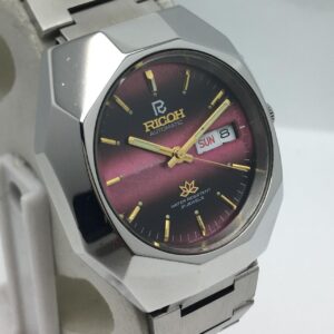 Ricoh Crystal R61-549-03 Day/Date Red Dial Vintage Men's Watch