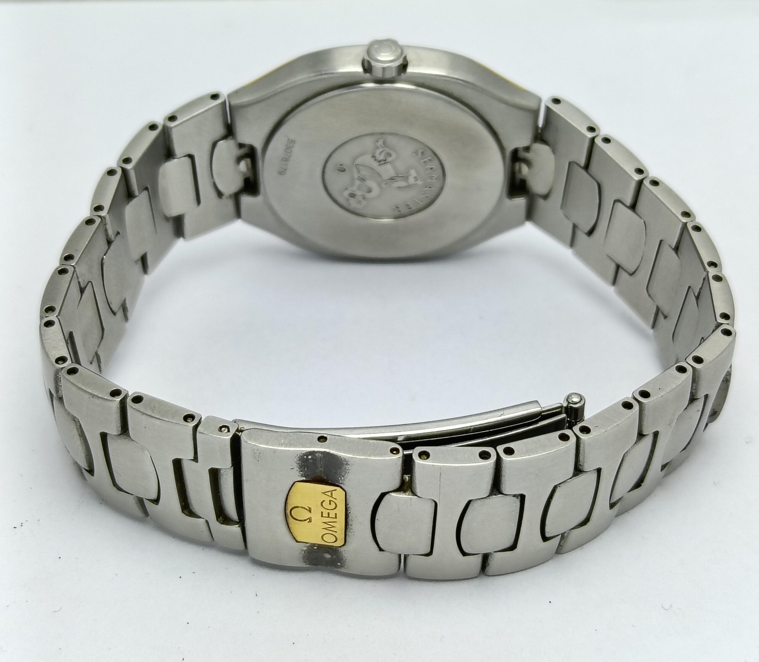 Omega Seamaster Quartz Polaris 396 1022 Two Tone Vintage Men's Watch (4)