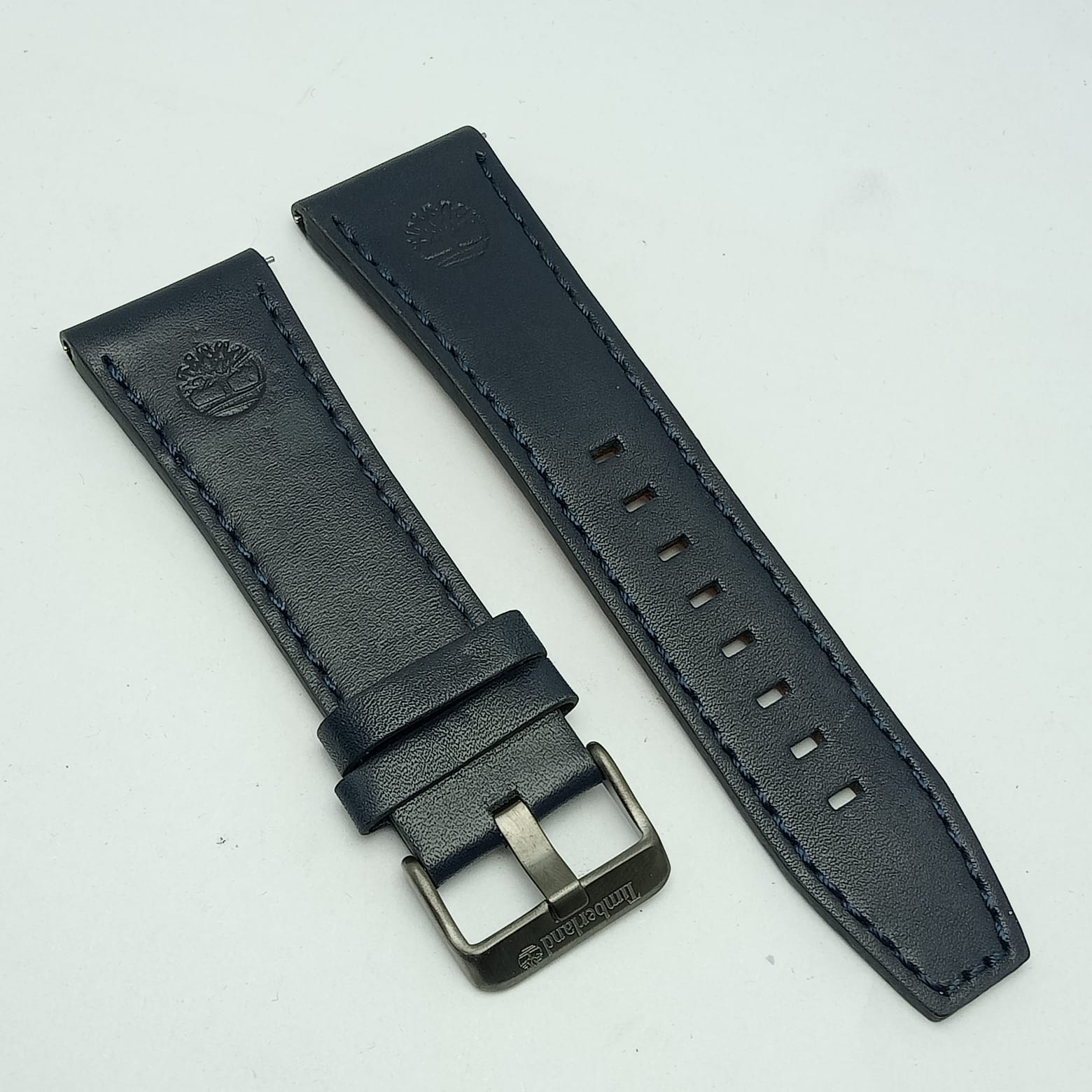 21 mm Timberland Genuine Leather Men’s Blue Watch Band Strap (3)