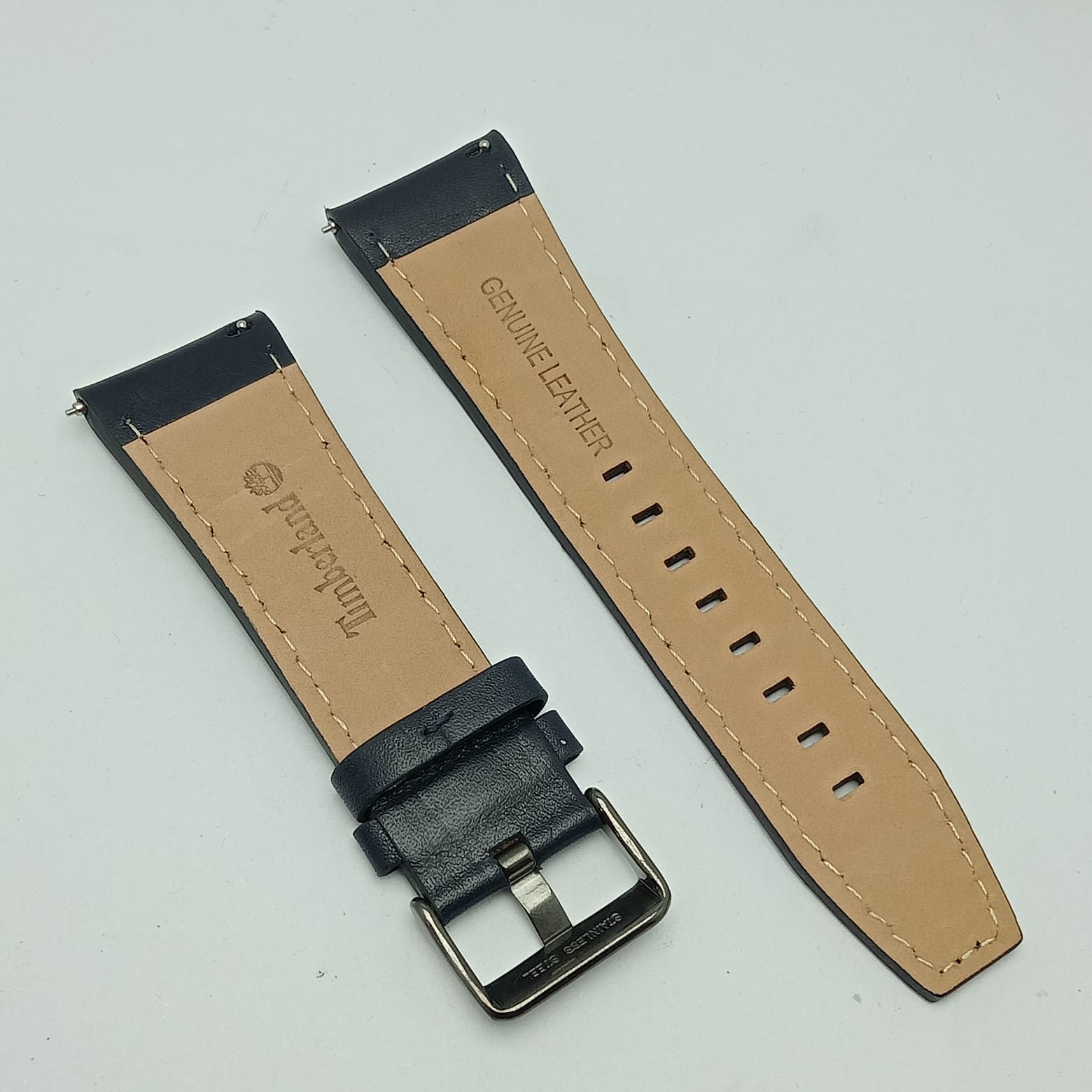 21 mm Timberland Genuine Leather Men’s Blue Watch Band Strap (5)